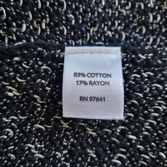 J Jill Open Front Cotton Cardigan Black Long Sleeve - Picture 5 of 6